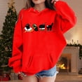 thumbnail image 2 of Sweat à Capuche pour Petits Enfants Filles avec Poches, Imprimé Décontracté de Noël Rouge 4-5 Ans, 2 of 4