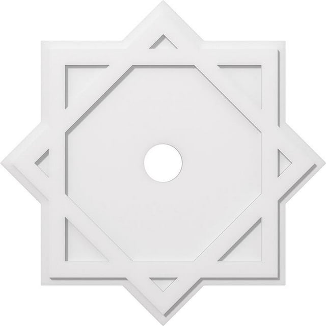 Ekena Millwork CMP34AL-04000 34 in. OD x 4 in. ID Square Axel Architectural Grade PVC Contemporary Ceiling Medallion