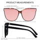 thumbnail image 5 of Gafas de Sol LYZOIT Oversized de Ojo de Gato para Mujer Paquete de 2 Negro Rosa, 5 of 6