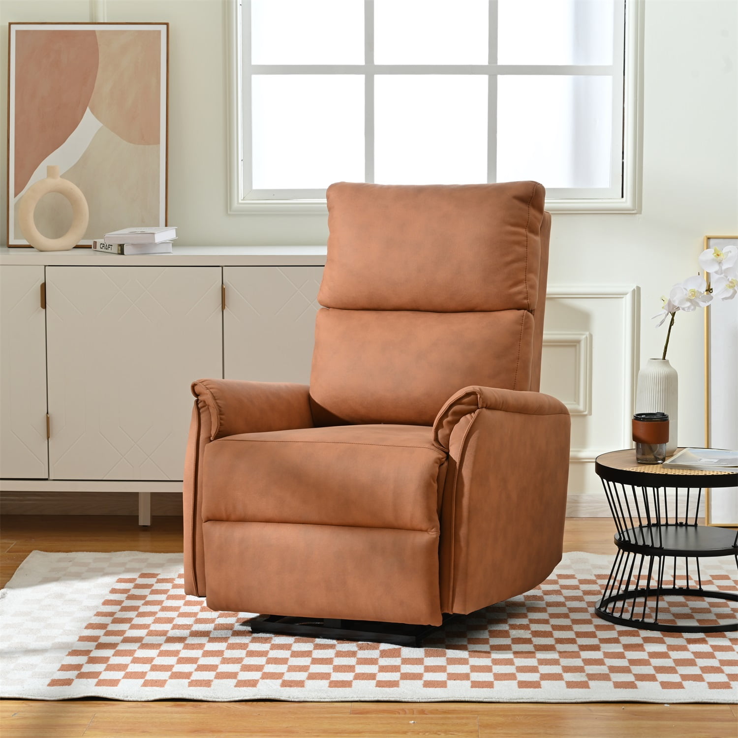 Resenkos Electric Power Recliner Chair, Upholstered Lounge Single Sofa, Home Theater Seating with USB Charging Ports for Living Room Bedroom, Orange Resenkos Electric Power Recliner Chair, Upholstered Lounge Single Sofa, Home Theater Seating with USB Charging Ports for Living Room Bedroom, Orange
