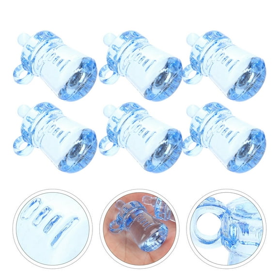 ELAYARD 30pcs Baby Shower Bottle Favors Blue Acrylic DIY Material for Women Celebrations