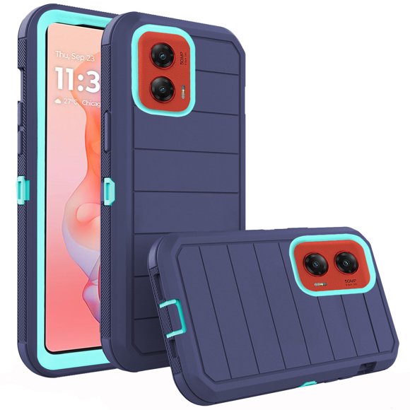 Asuwish Compatible with Motorola Moto G Stylus 5G 2024 Phone Case Hybrid Rugged Shockproof Hard Protective Drop Proof Full Body Heavy Duty Mobile Cell Cover for G5 Women Men Blue