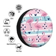 thumbnail image 4 of Pofeuu Pink Striped Flamingo Print Spare Tire Wheel Cover for Car Truck SUV Camper Universal Fit Spare Tire Cover RV Spare Tire Covers-14 inch, 4 of 6