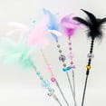 thumbnail image 5 of Pet Interactive Wand Toy Cat Tease Rod With Bell Colorful Feather Tease Cat Wand Cat Catcher Toy For Kitten, 5 of 5