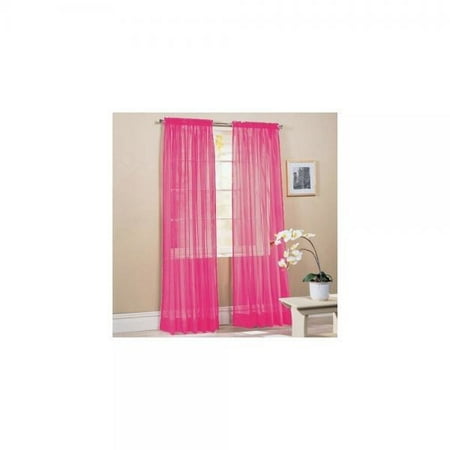 Awad Home Fashion 2 Panels Solid Fuschia Pink Sheer Voile Window Awad Home Fashion 2 Panels Solid Fuschia Pink Sheer Voile Window Curtain Treatment D 55
