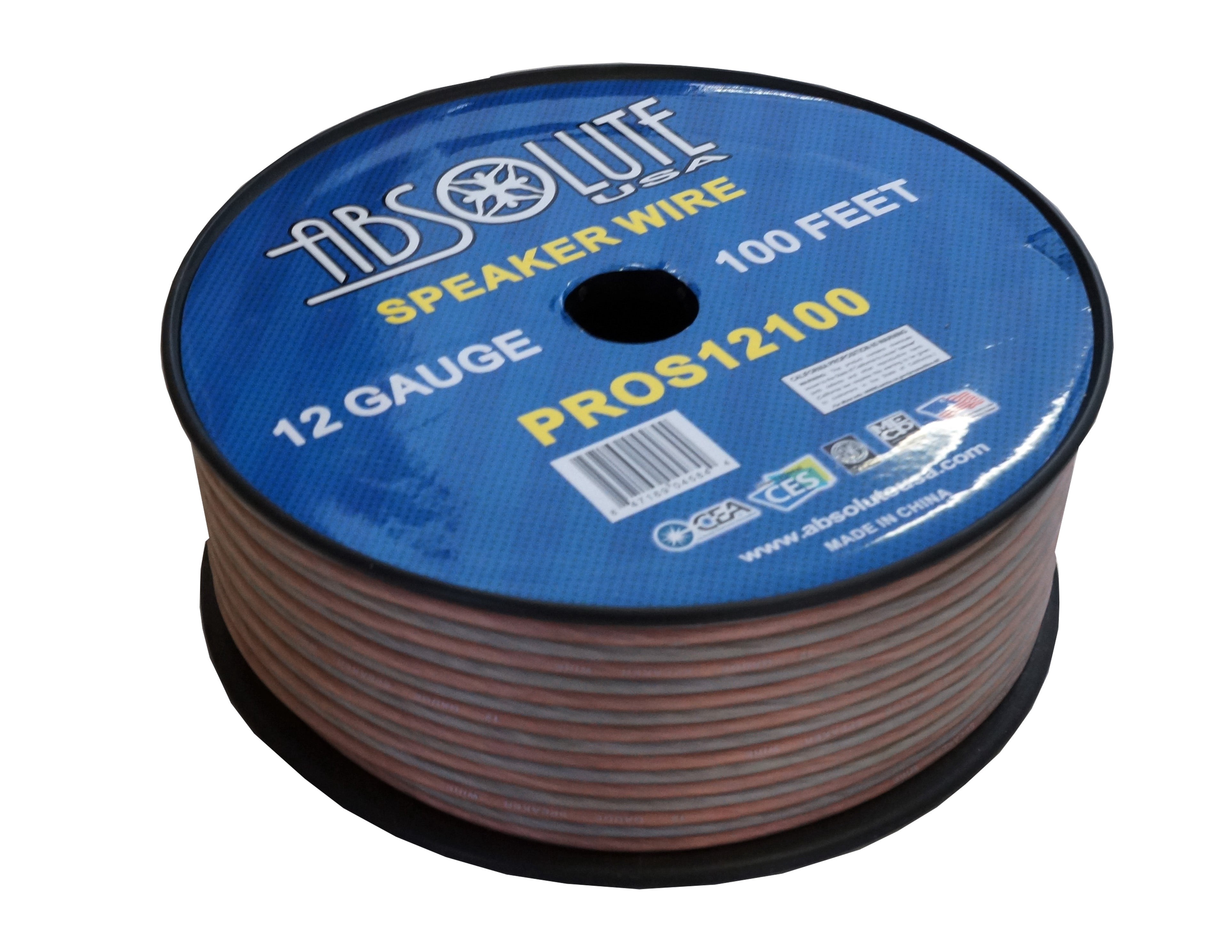 Absolute PROS12100 12 Gauge 100FT PRO PA DJ Car Home Marine Audio Speaker Wire Cable