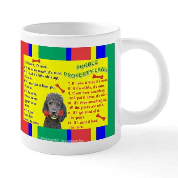 CafePress - Property Laws Shirt Poodle,Standard,Blackorblue. - 20 Oz White Ceramic Mega Mug