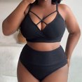thumbnail image 5 of 2024 Women's Sexy Plus Size Suspender Bikini - High Waisted Solid Color Swimsuit, 5 of 6