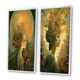 thumbnail image 3 of Designart "Retro Reverie Goddess in Dreamy Colors" Fashion Woman Framed Wall Art Set Of 2 - Glam Blue Gallery Wall Frame Set For Home Decor, 3 of 6