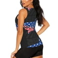thumbnail image 3 of Fuzoiu Shark With USA Flag Print Women's Workout Tank Top,Athletic Racerback Sports Tank,Tops Sleeveless Running Loose Fit Yoga Tops,Active Shirts for Yoga, Running, and Gym-Large, 3 of 7