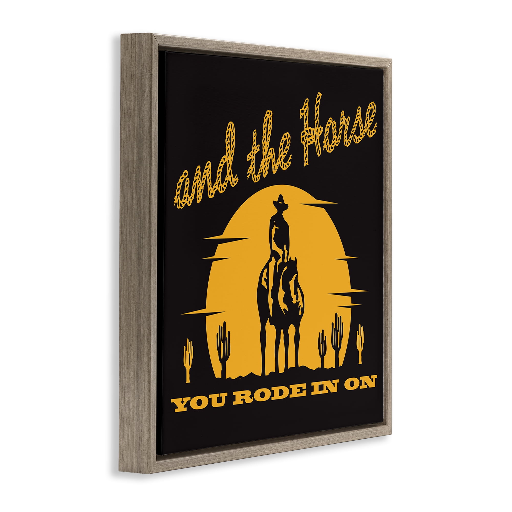 Stupell Industries Horse You Rode In On Novelty Painting Brown Floater Framed Art Print Wall Art, 25 x 25