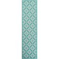thumbnail image 3 of Unique Loom Outdoor Trellis Collection Area Rug - Tiles (2' 7" x 10' Runner Teal/Ivory), 3 of 9