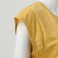 thumbnail image 5 of Womens Summer Tops Casual V Neck T Shirts Loose Fit Short Sleeve Shirts Comfy Roll Sleeve Going Out Tops Yellow XL, 5 of 7