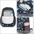 thumbnail image 4 of Police and Star Black Pattern 17" Waterproof Oxford School Backpacks for Teens, S-Shape Padded Straps, for School, Travel, Hiking, Camping, 4 of 5