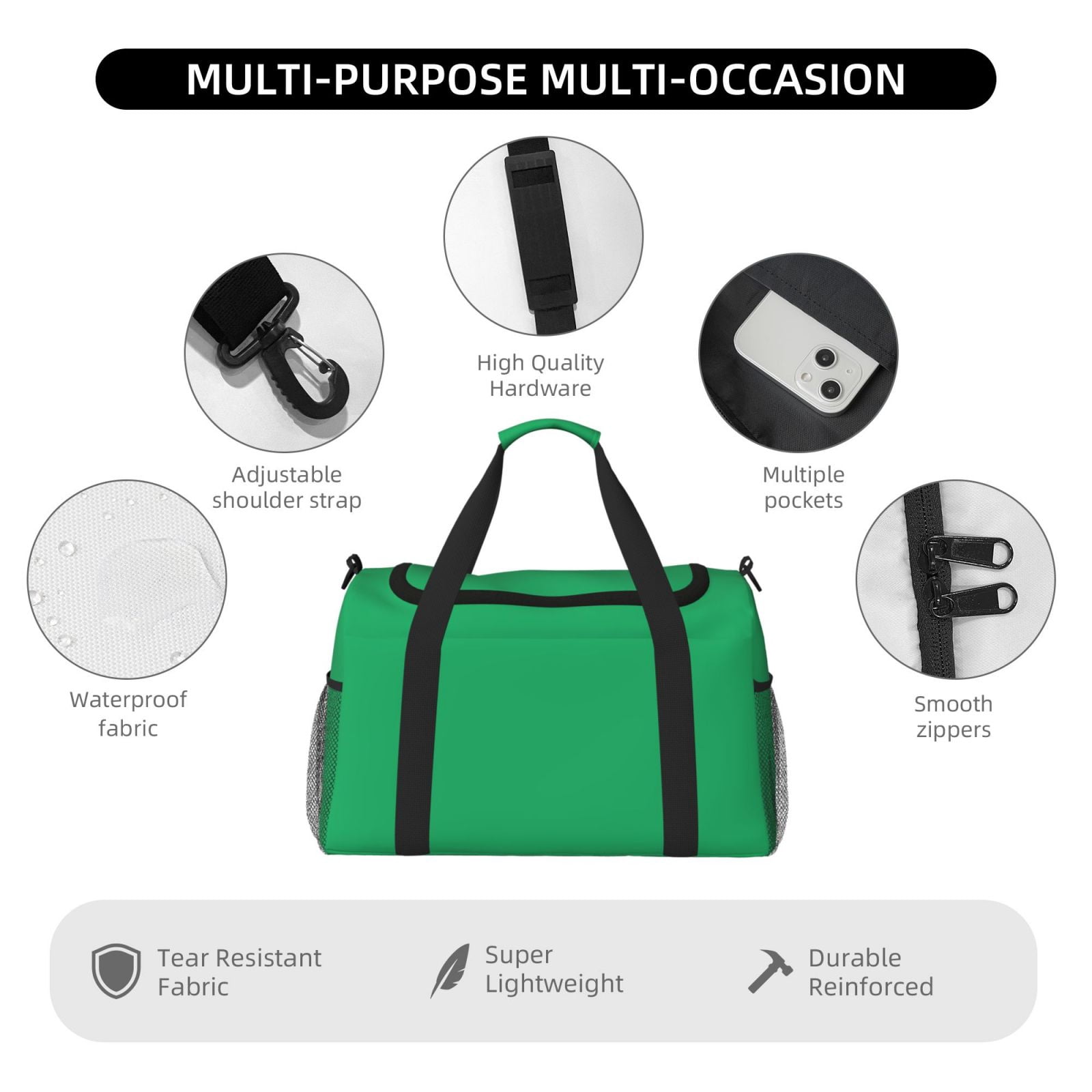 Fuzoiu Forestgreen Print Travel Duffle Bag,Carry On Tote Bags,Duffel Bag,Sport Gym Bag, Hospital Bag for Labor and Delivery, Overnight Bag,Luggage Bag