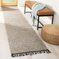 thumbnail image 2 of SAFAVIEH Vintage Leather Zharko Solid Braided Fringe Runner Rug, Silver, 2'3" x 6', 2 of 9