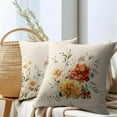 thumbnail image 6 of Spring Flowers Pillow Covers 16x16 Inch Set of 2 Watercolor Floral Spring Summer Outdoor Decorative Throw Pillow Covers Farmhouse Pillow Cases Cotton Linen Cushion Covers for Couch Bed Sofa Home Decor, 6 of 6