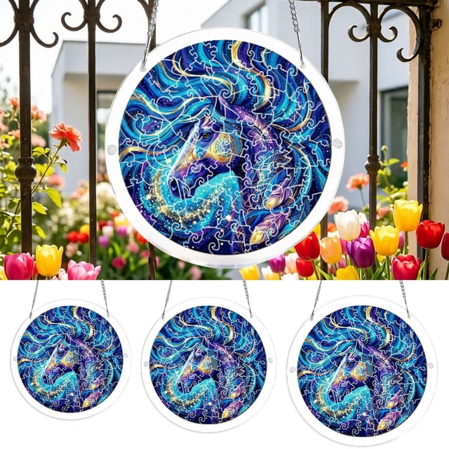Tong Animals Acrylic Puzzle Window Hanging Animals Stained Glass Puzzle For Adults Stained Glass For Mom Birthday