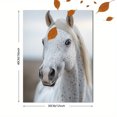 thumbnail image 3 of Qisvanset 12x16 Inch White Horse Portrait Canvas Wall Art, Elegant Animal Print Ready To Hang Horse Lover Home Decor, 3 of 8