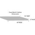 thumbnail image 6 of RSH Décor Indoor Outdoor Foam Bench Cushion with Ties 44" x 18" x 3", Sunny Spot Blue, 6 of 6