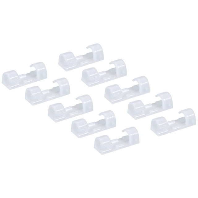 Organizador de Cables Autoadhesivos Gestión de Cable Eléctrico, Clips de Cables para Cable de USB, TV, Cargador, Audio, Abrazadera de Alambre para Mesa, 30mm x 10mm Blanco 40 Pcs