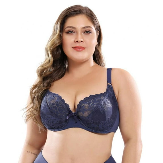 Sexy Women's Plus Size Lace Thin Bra 80E-105E