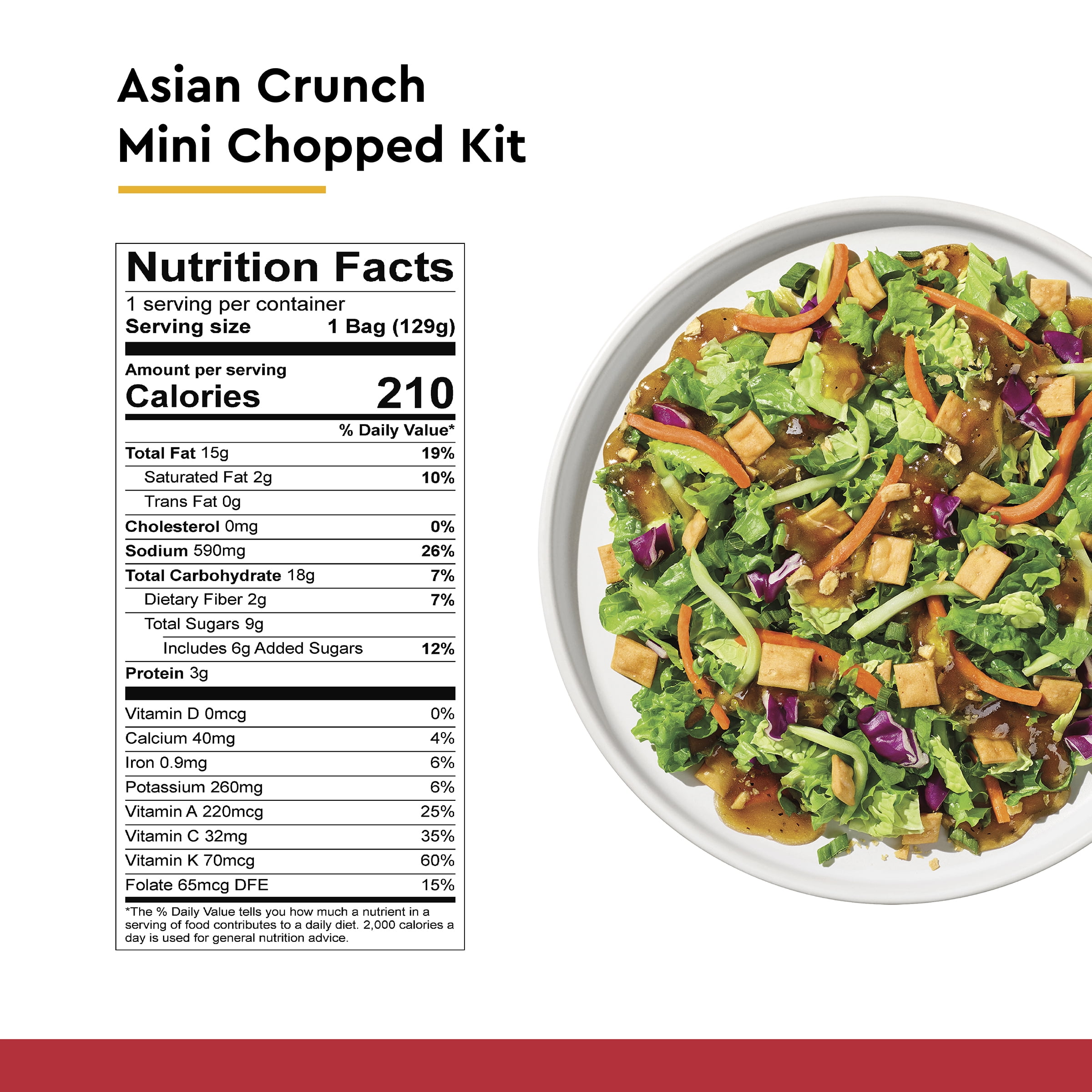 Taylor Farms Asian Crunch Mini Chopped Salad Kit, 4.55 o, Fresh