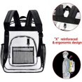 thumbnail image 4 of Mochila transparente resistente, mochila escolar transparente de plástico de PVC grande, mochilas informales transparentes para hombres y mujeres, 4 of 5
