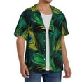 thumbnail image 4 of Cauagu Peacock Feathers2 Men's Short Sleeve Button Down Hawaiian Shirt for Men Bowling Shirts Casual Summer Beach Shirt,Medium, 4 of 6