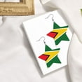 thumbnail image 4 of Leather Earrings Guyana Flag Decorative Star Faux Leather Earring Lightweight Dangle Drop Earrings For Women, 4 of 6