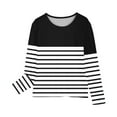 thumbnail image 4 of AherBiu Toddler Girl Tops Long Sleeve Striped Color Blocking Kids Shirts Crewneck Casual Fall Clothes Tunic, 4 of 6