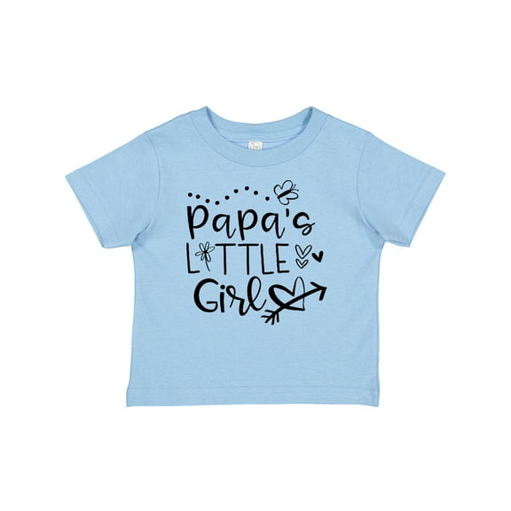 Inktastic Papa's Little Girl with Hearts Flower and Butterfly Girls Baby T-Shirt