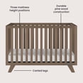 thumbnail image 5 of Child Craft SOHO 4-in-1 Convertible Crib, Canted Leg Mid-Century Design, 3 Mattress Heights, Dusty Heather, 5 of 8