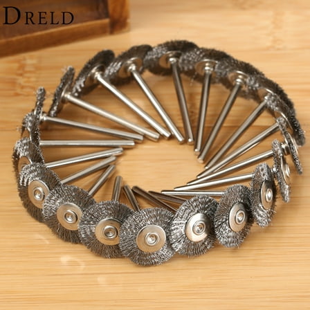10Pcs Dremel Accessories 22mm Steel rotary brush dremel Wire wheel Brushes for Grinder Rotary Tool for drill Polishing