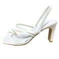 thumbnail image 2 of Vedolay Summer Sandals Women's Open Toe Ankle Strap Glitter Low Wedge Casual Sandals,White 8.5, 2 of 5