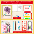 thumbnail image 2 of Greeting Card Making Kit. Lilac Flowers DIY Quilling Kit F07M3-5-FL1, 2 of 4