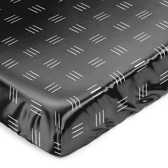 Sweet Jojo Designs Boho Hatch Black and White Boy or Girl Gender Neutral Unisex Satin Fitted Crib Sheet