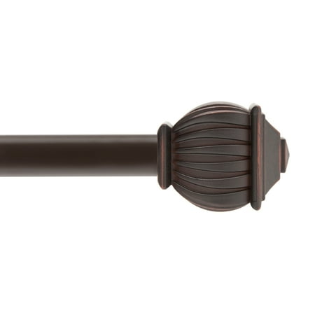 Kenney Beckett 5/8" Standard Decorative Window Curtain Rod, 48-86", Weathered Brown