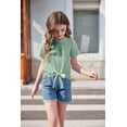thumbnail image 4 of Arshiner Girls T Shirts Casual Short Sleeve Tie Knot Front Toddler T Shirts, 4 of 6