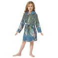 thumbnail image 6 of FORMRS Niños Bathrobe Unisex Hooded Robe Soft Plush Pajamas Sleepwear, Size 2-3T, Blue Tree, 6 of 7