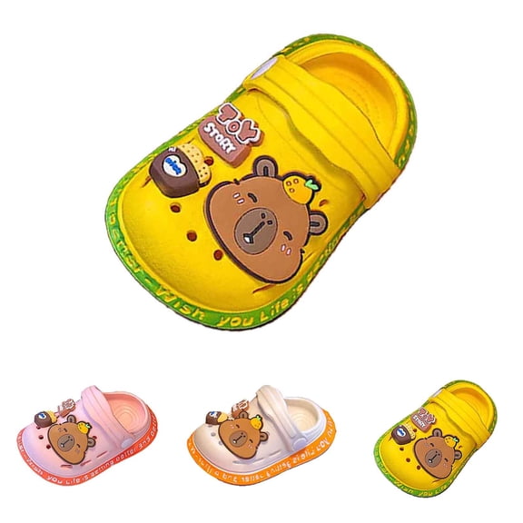 CAIXIA Shower Sandals Toddler Girls Breathable Summer Sandals Lightweight Casual Outdoor Comfortable Footwear For Kids Age 1 To 10 Years,Yellow