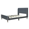 Sophisticated Gray Velvet Full Size Upholstered Platform Bed Tufted