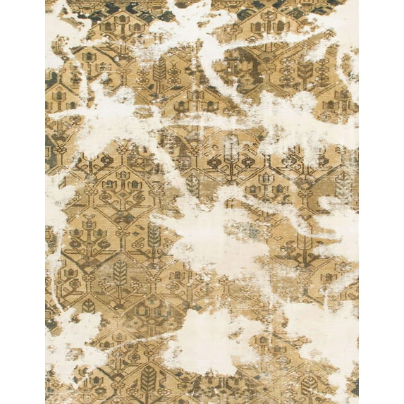 Ahgly Company Indoor Rectangle Abstract Cinnamon Brown Abstract Area Rugs, 4' x 6'