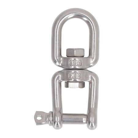 

Flash Sale Double Jaw Shackle Professional Heavy Duty 304 Stainless Steel Rolling Shackle Device for Swing Climbing Rope 8mm/0.31in