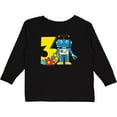 thumbnail image 3 of Inktastic 3rd Birthday Robot Boys or Girls Long Sleeve Toddler T-Shirt, 3 of 5
