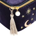 thumbnail image 2 of Bolsa de maquillaje cosmética SZZCX con estampado de estrellas lunares bordadas en terciopelo azul marino, 2 of 5