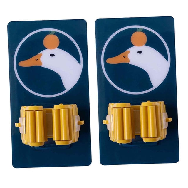 Soporte para escobas resistente adhesivo, ganchos multiusos para montaje en pared, estante de almacenamiento para el hogar, sin 2 piezas de pato