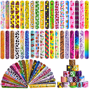 FUNLITTLETOYS Fun Little Toys Confetti City 72 Pcs Retro Slap On Bracelets,Slap Bracelets Toy,Party Favor Pack,Retro Slap Bands for Birthday Parties,Kids Prizes,Birthday,Xmas Gifts for Kids