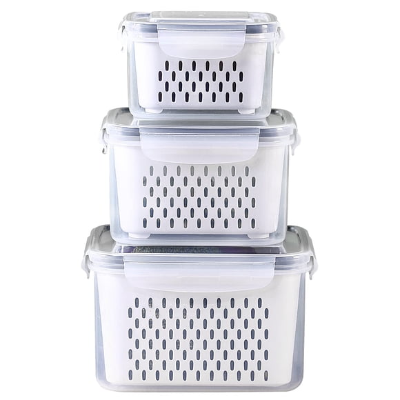 Juego de recipientes para almacenamiento de alimentos Ronanemon para nevera, paquete de 3 unidades, sin BPA