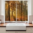 thumbnail image 2 of Ambesonne Fall Kitchen Curtains, Misty Autumnal Forest, 55"x39", Orange Brown Green, 2 of 3